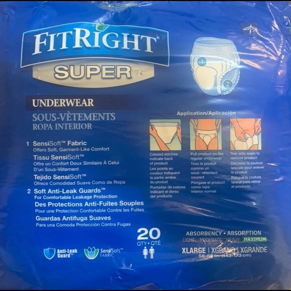 New! FitRight Unisex Maximum Ultra Protective Underwear X-Large 40-56" Waist. - Picture 2 of 8